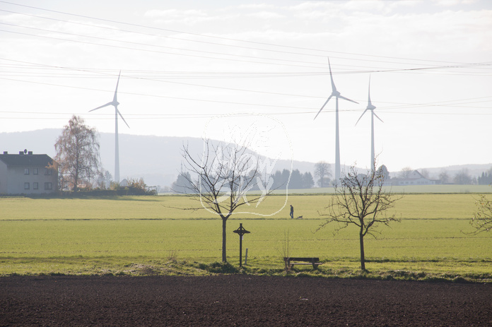 Windräder im Gegenlicht