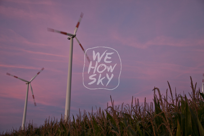 Windkraft im Sonnenuntergeng