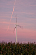 Windkraft im Sonnenuntergeng