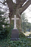 Grabkreuz vor Baum