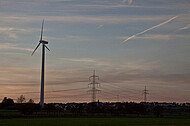 Windkraft im Sonnenuntergeng