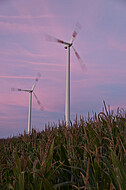 Windkraft im Sonnenuntergeng