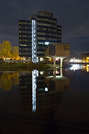 Sennestadthochhaus bei Nacht